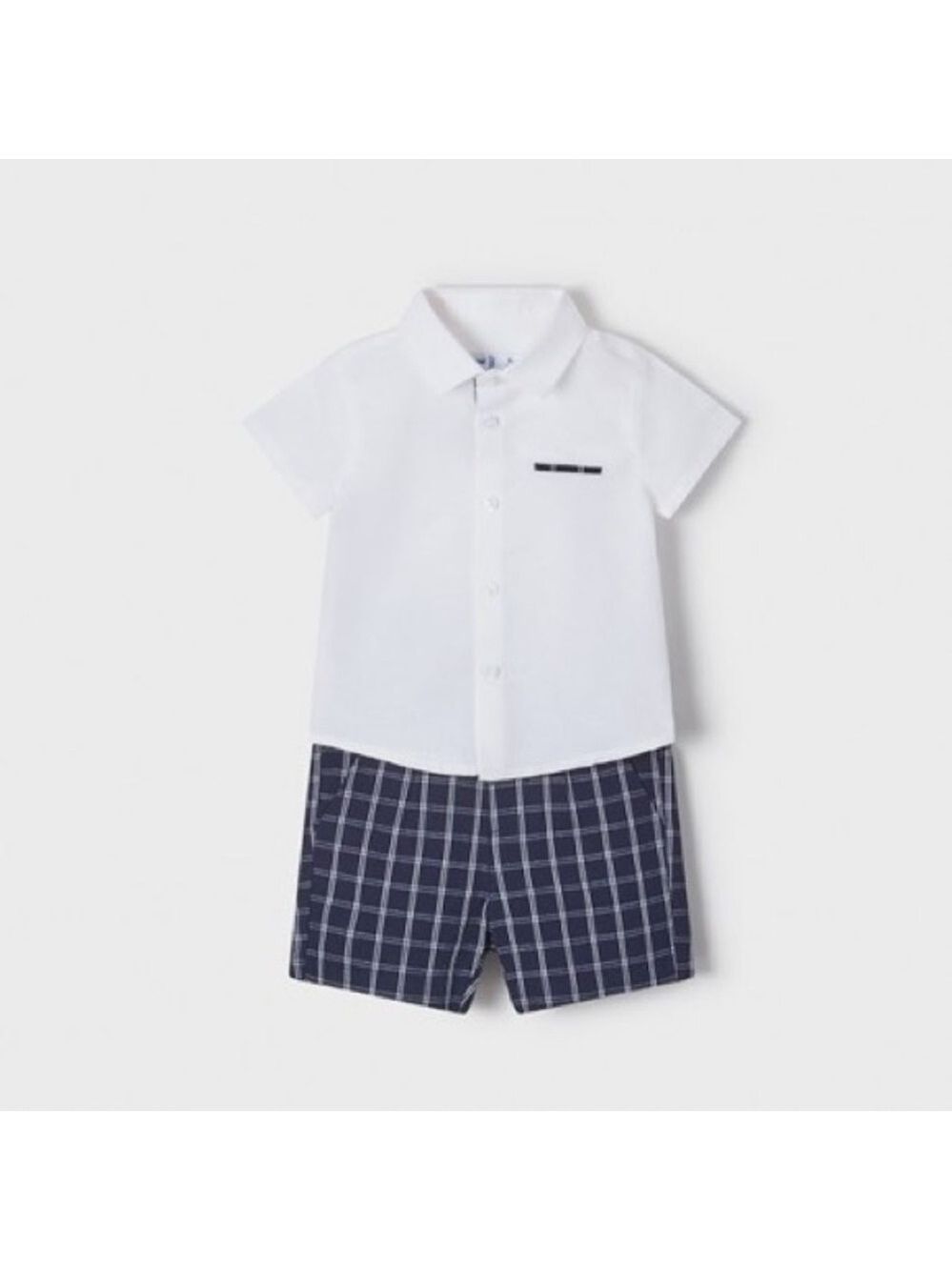 Size 18 months Mayoral White and Navy Check Short Set